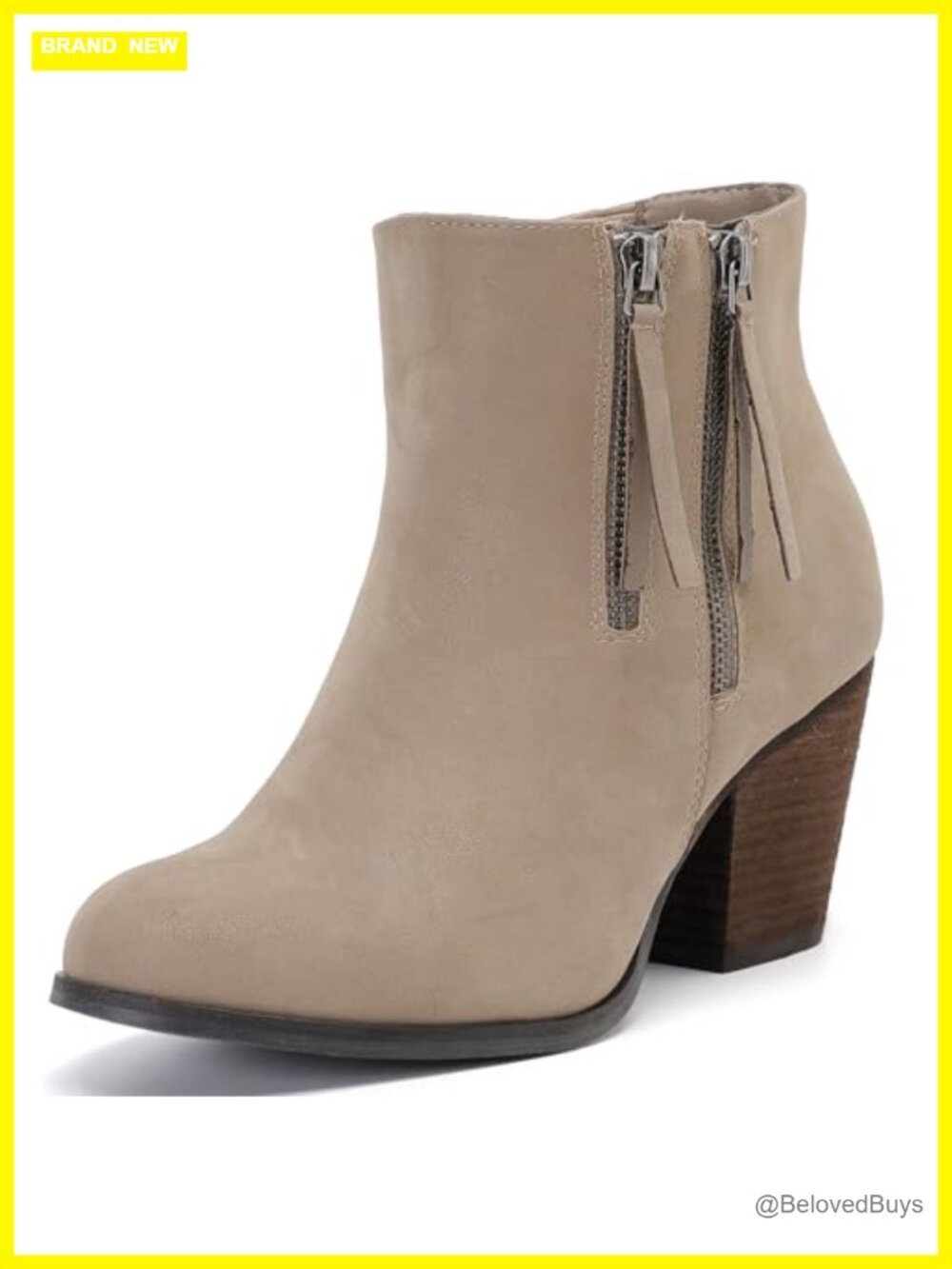 Wide Width Ankle Boots Chunky Heel Side Zip Extra Wide Short Booties
